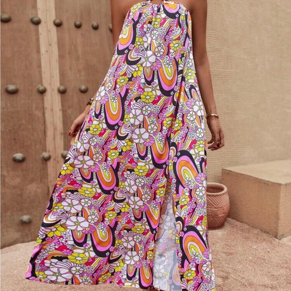 NWT Boho Maxi Halter Dress sz.XL - Picture 5 of 6